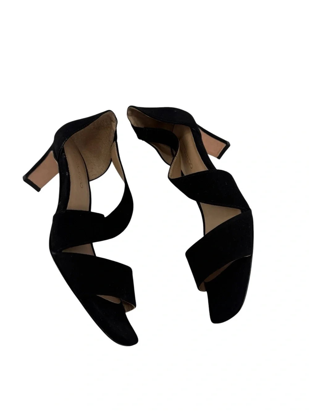 Bernardo Camille Heels in Black Kid Suede Leather Heel Anthropologie Women’s 7.5
